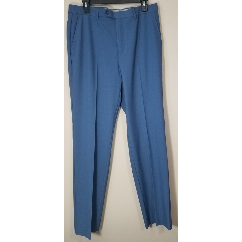 MICHAEL KORS Dress‎ Pants Men 34 x 32 Monroe Stretch Flat Front Indigo Blue NEW